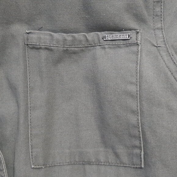 Women's Small Element jacket Olive green army coat Sherpa hood Zipper Cinched - Picture 6 of 9